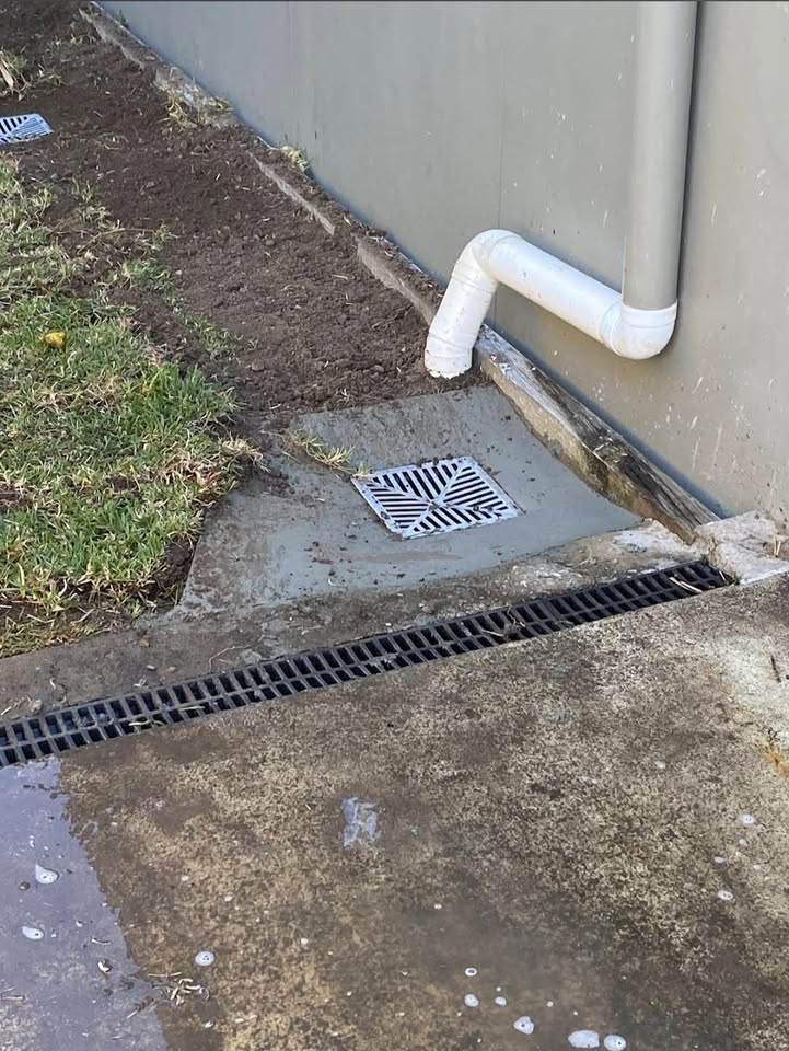 Outdoor drain gully outlet cleared